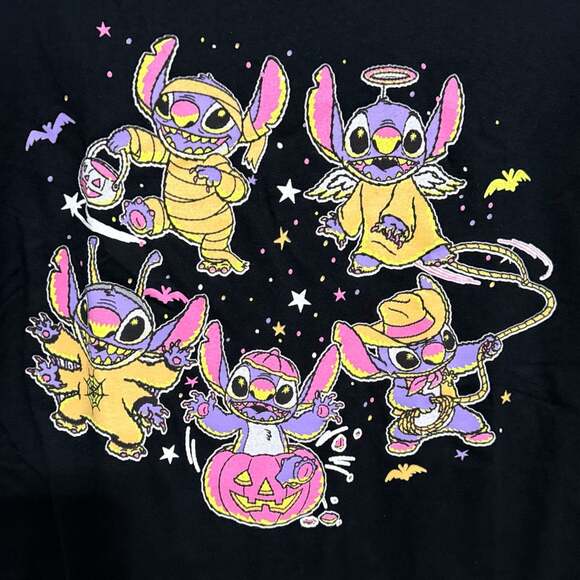 Disney Other - Size Medium Disney Stitch Glow In The Dark Hot Topic Halloween Graphic T-Shirt